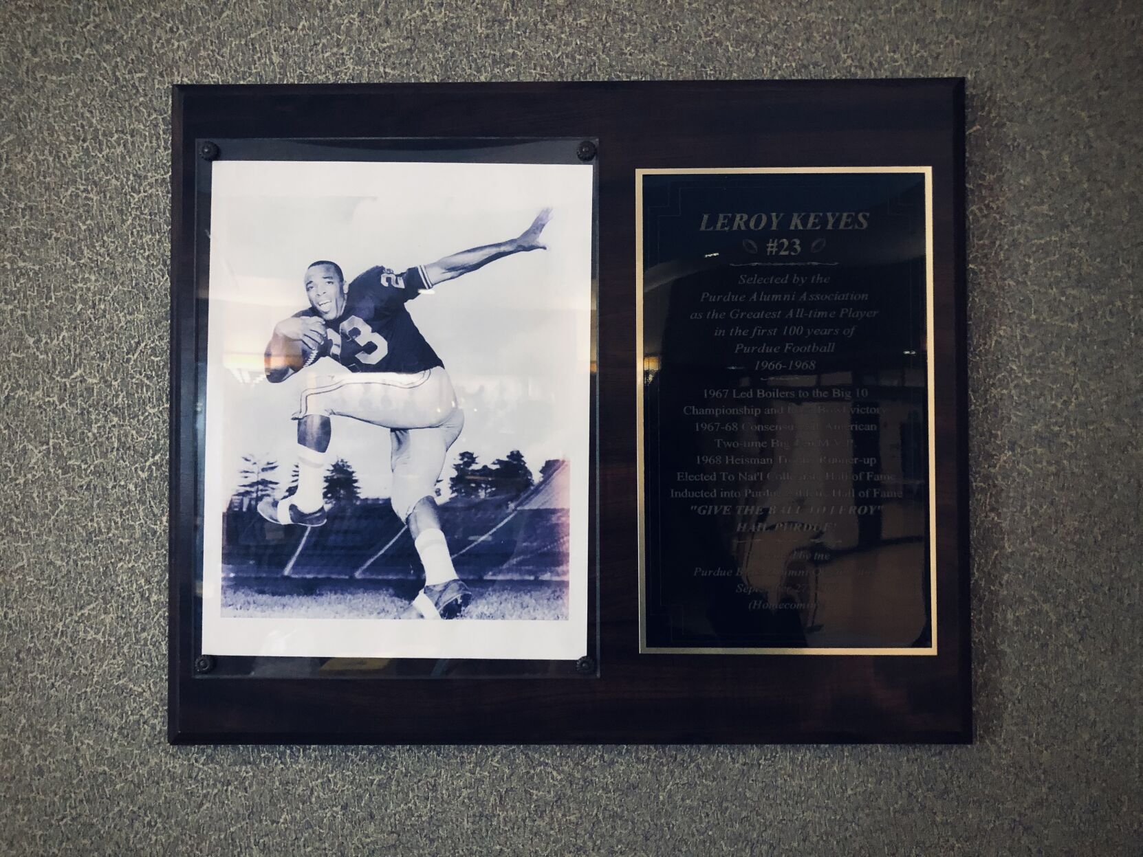 4/15/2021 Leroy Keyes, Plaque in Black Cultural Center